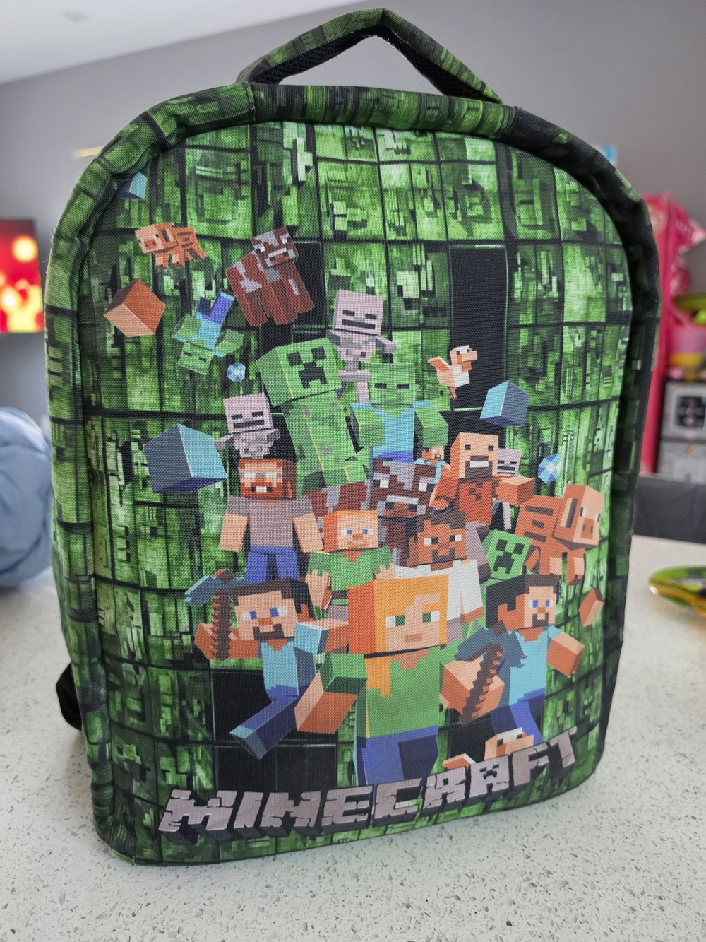 Kids Green Character Backpack Minecraft